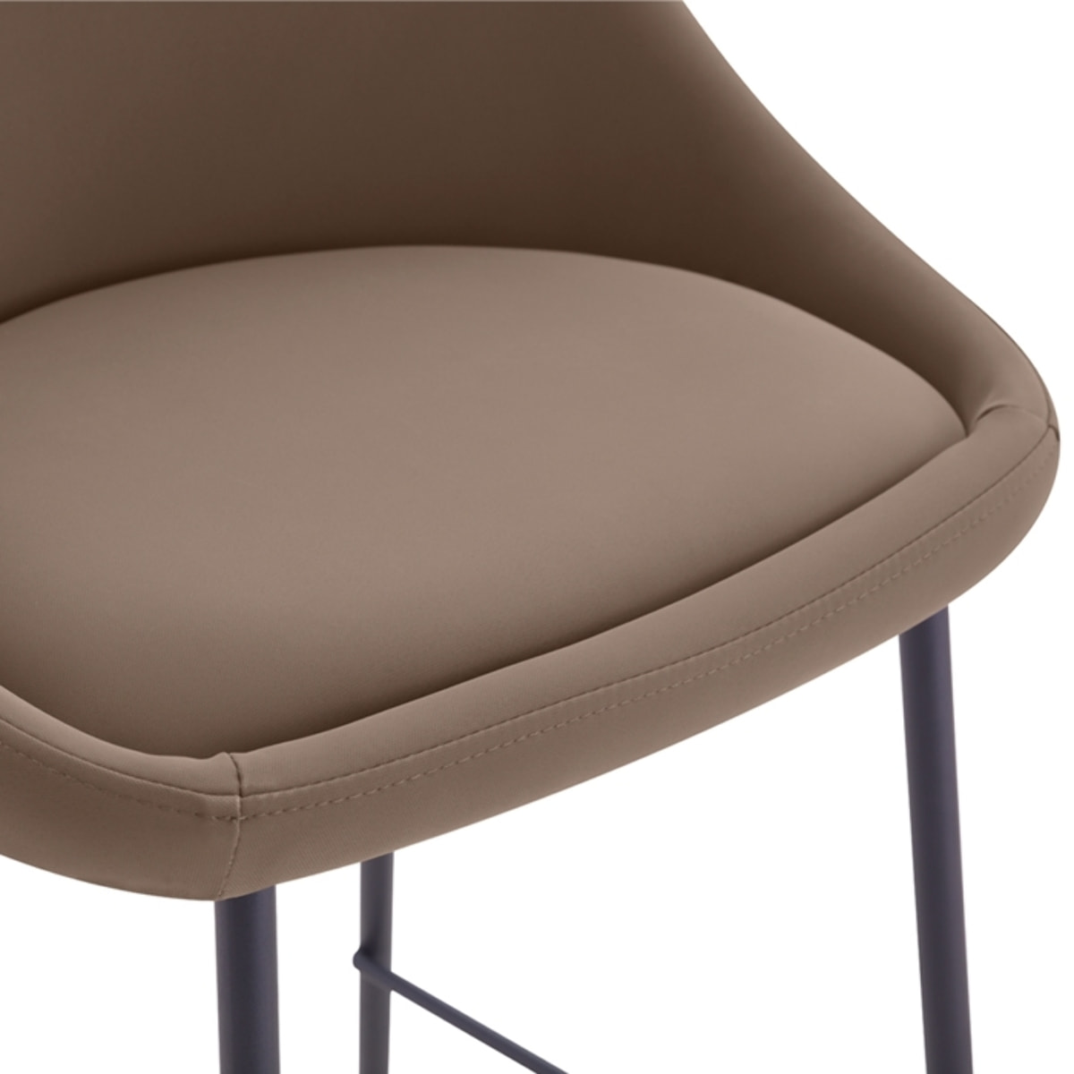 Lot de 2 chaises pour îlot central 65 cm en cuir synthétique marron - Misty