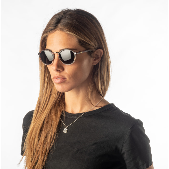 Gafas de sol OCEAN LILLE - Mate carey arriba y blanco trans abajo / Plana ahumada