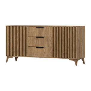 Portmore - buffet bas - effet bois - 3 tiroirs et 2 portes - 150 cm - Bois