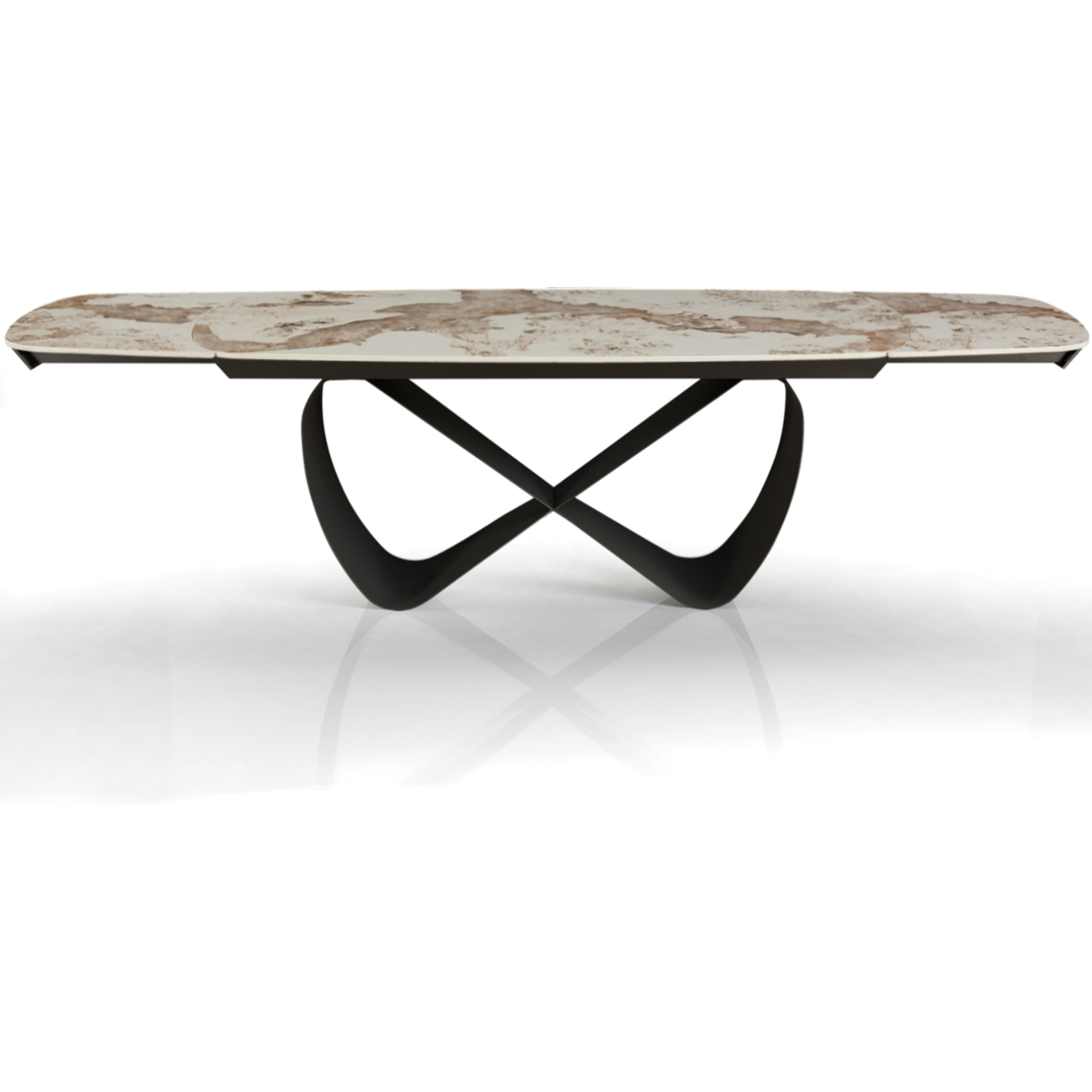 Table à manger extensible Tomasucci INFINITY, en céramique, marbre onyx, gris, 200/250/300 × 100 × 75 cm