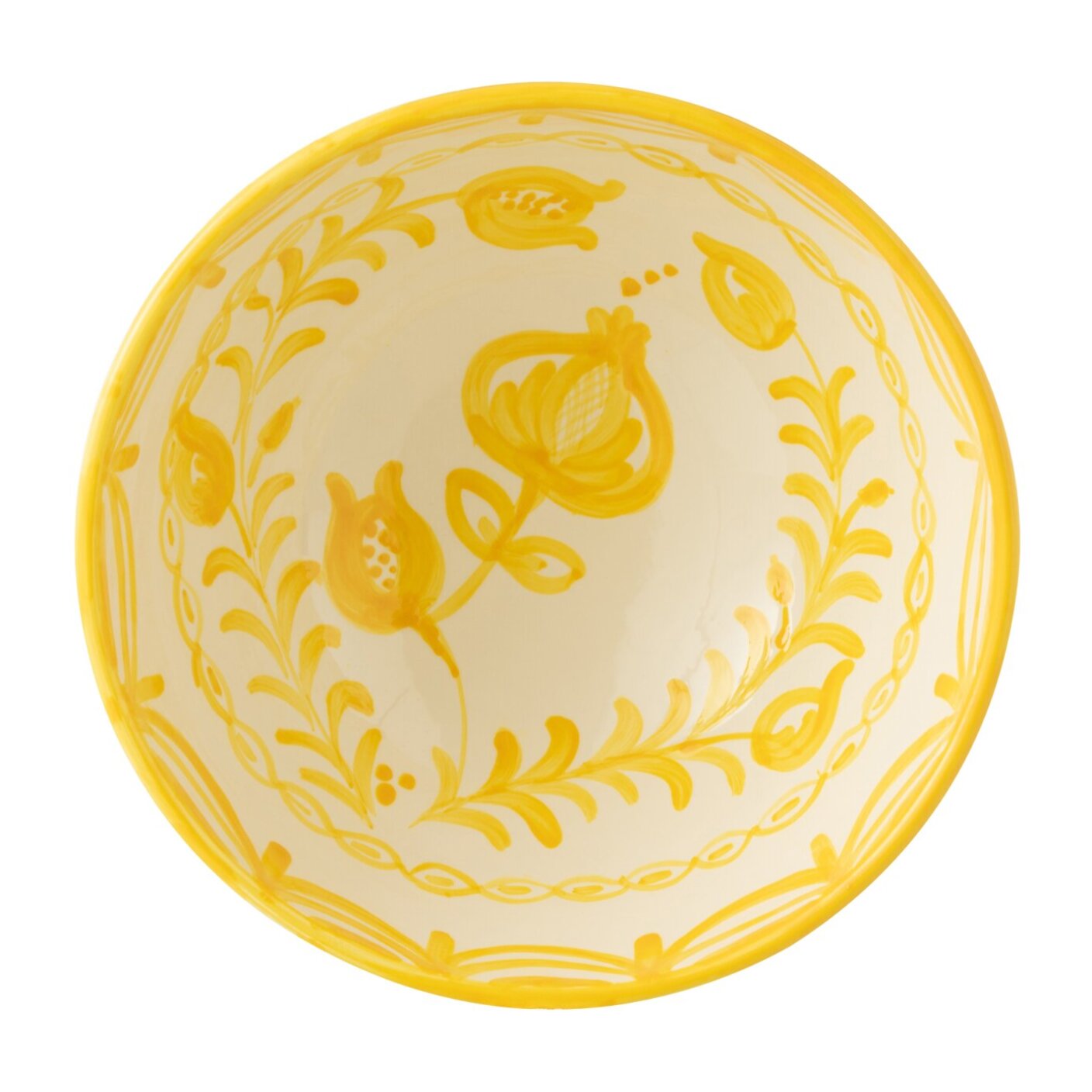 J-Line bol Granada High  - céramique - blanc/jaune - large - Ø 28 cm