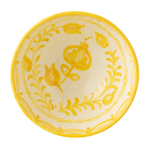 J-Line bol Granada High  - céramique - blanc/jaune - large - Ø 28 cm