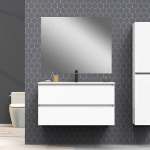 Ensemble de salle de bain IRONA 2C,90cm, comprend lavabo et miroir