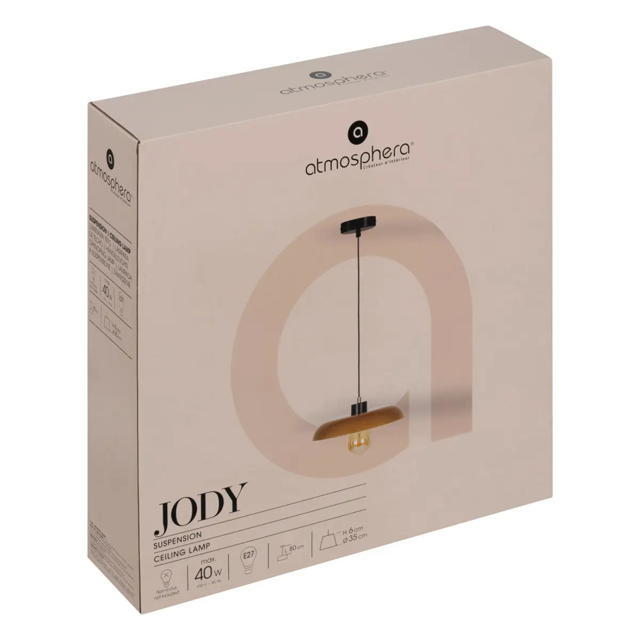 Suspension Jody verre ambre D35cm