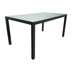 Mesa jardín fija TORREVIEJA rect alum gris antracita-cristal translúc