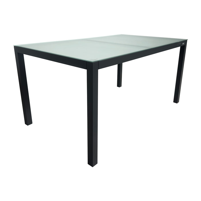Mesa jardín fija TORREVIEJA rect alum gris antracita-cristal translúc