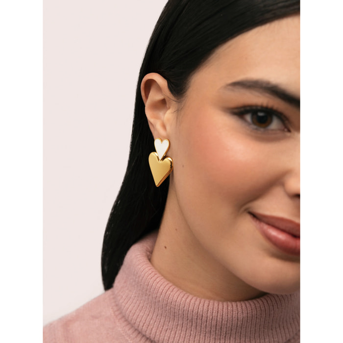 Pendientes Duo D'Amour Nácar Acero Baño Oro