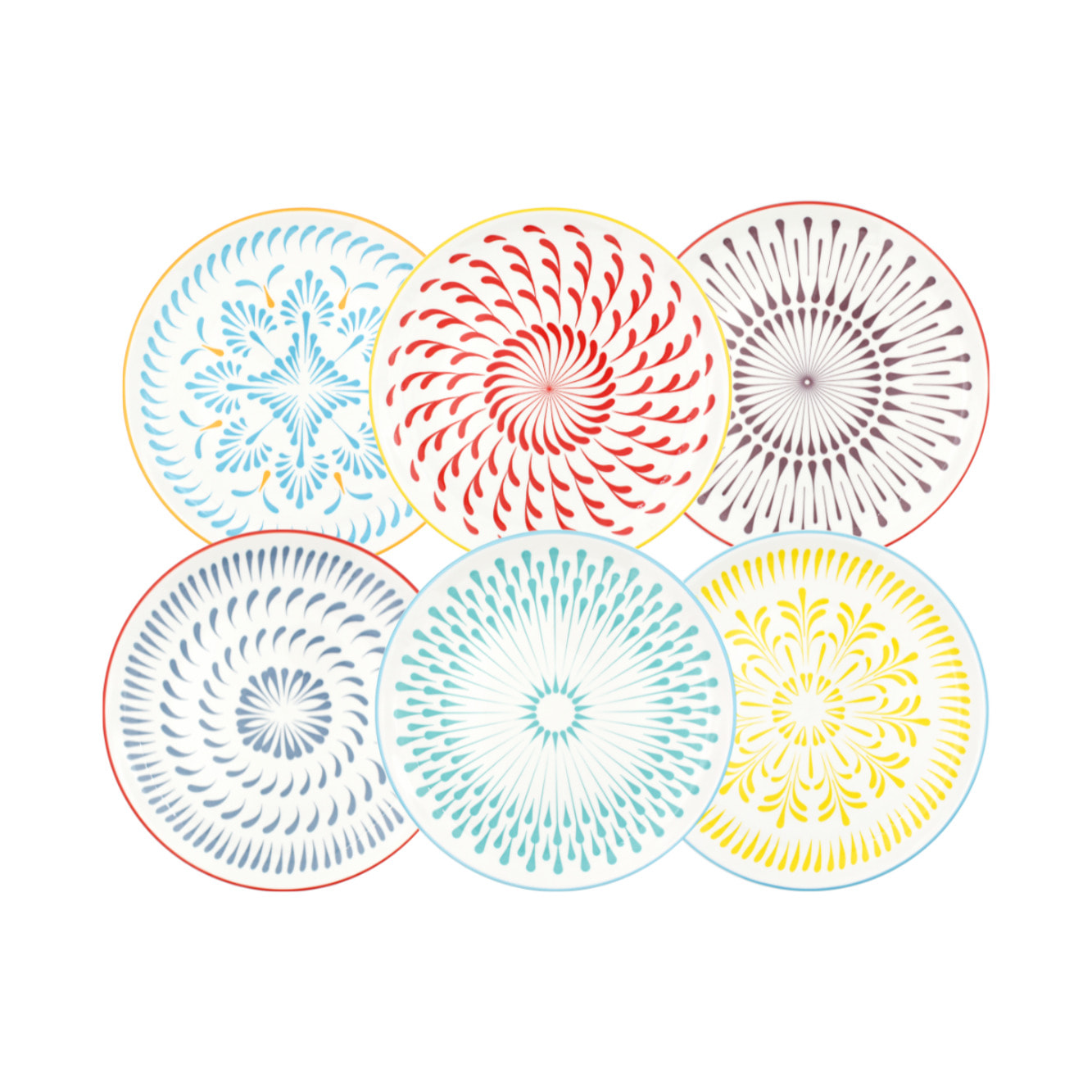 Lot de 6 grandes assiettes, KYOTO