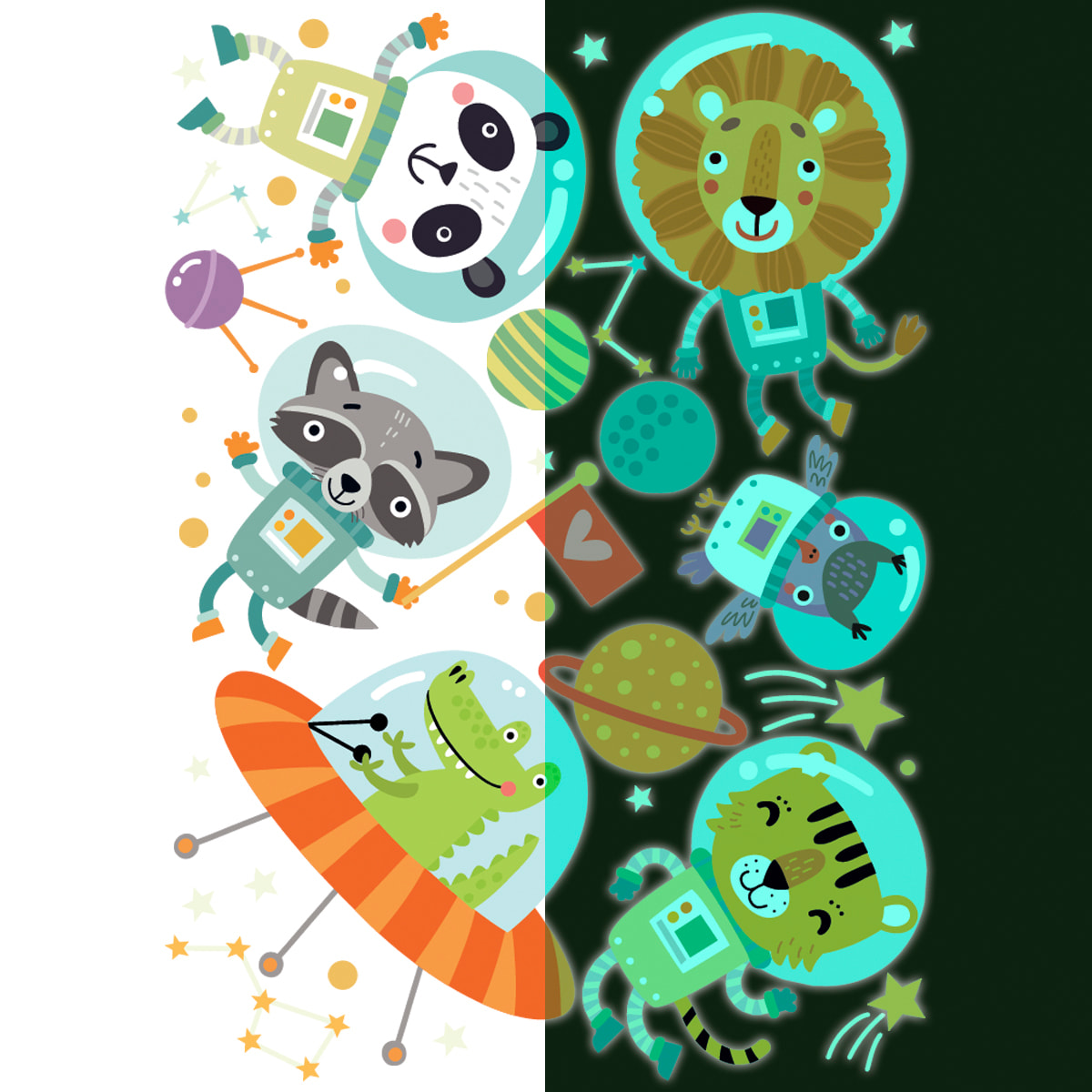 Sticker phosphorescent lumineux - AVENTURIERS DE L'ESPACE