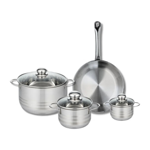 Ensemble de 1 Poêle de cuisson 28 cm et 3 faitouts 12, 16 et 24 cm Elo Profi Brillant