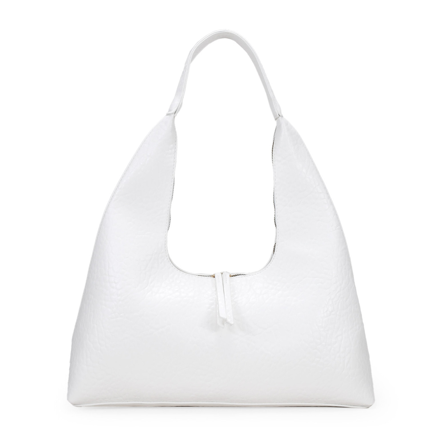 Bolso de hombro blanco con cremallera