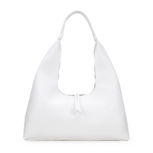 Bolso de hombro blanco con cremallera