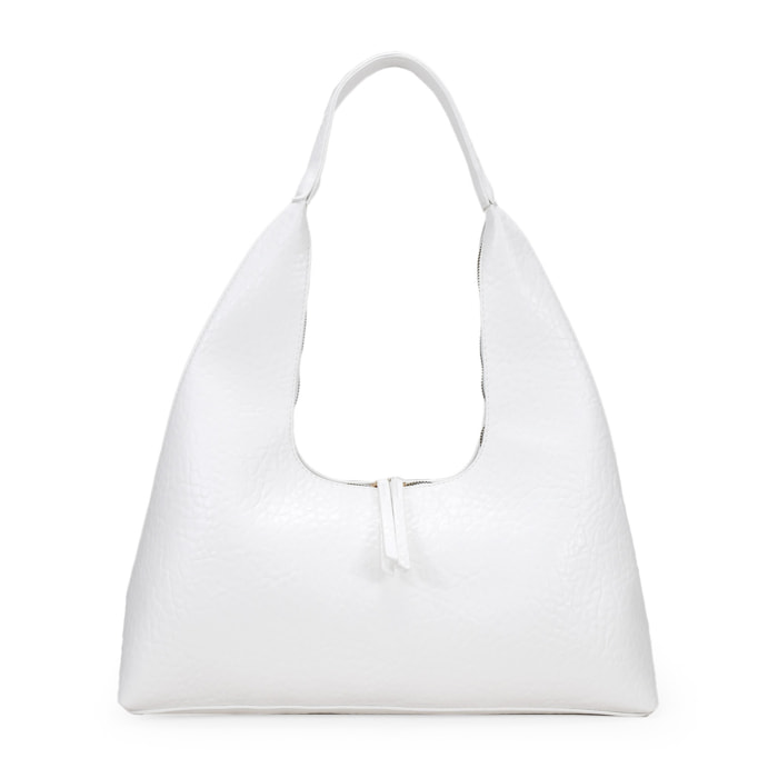 Bolso de hombro blanco con cremallera