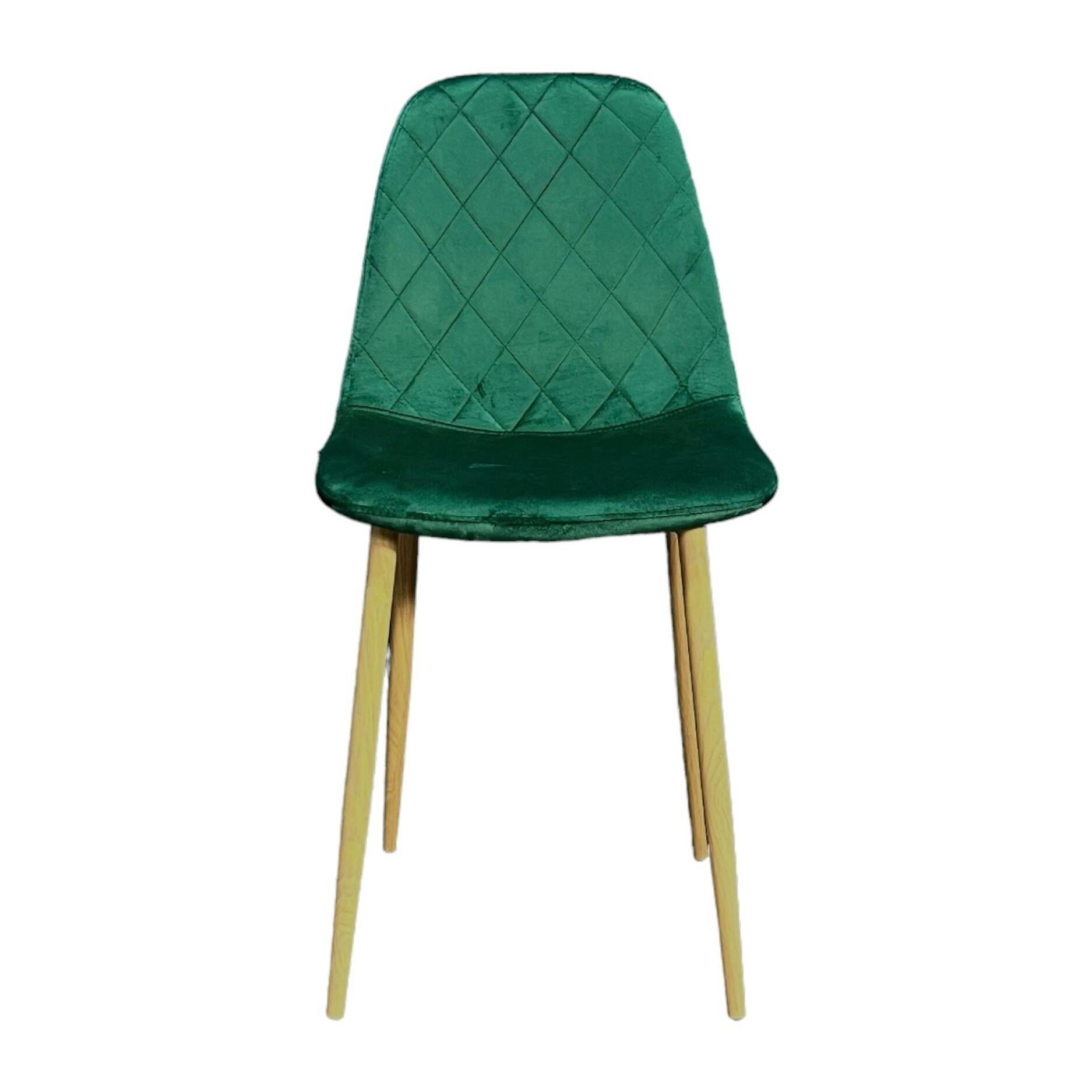 Chaise velours verte (lot de 2) HAWAI