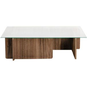 Table basse rectangulaire en verre - NAELIS