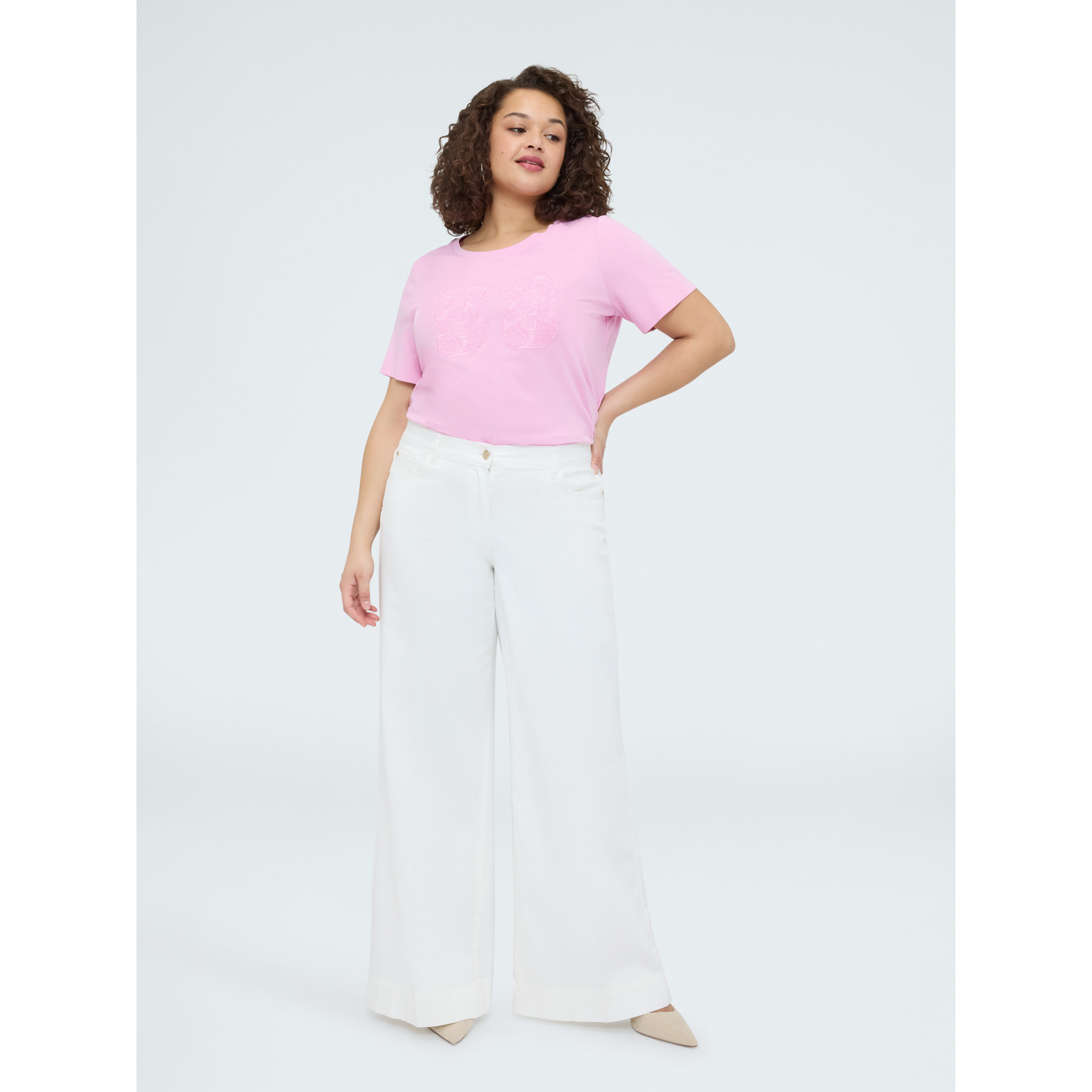 Fiorella Rubino - T-shirt in cotone mood college - Rosa