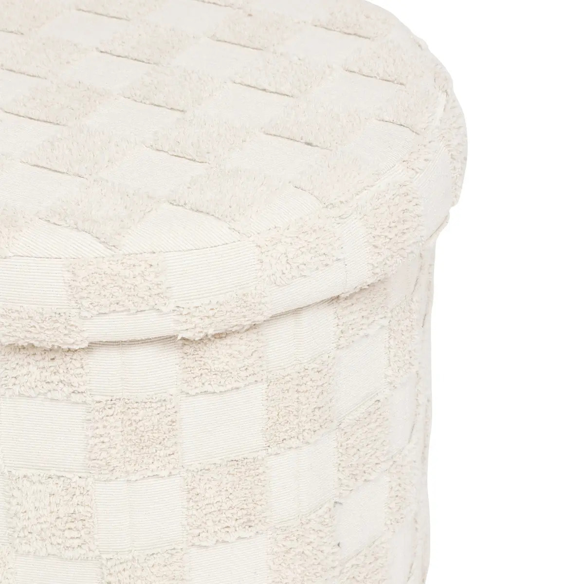 Pouf pliant "Pasti" blanc D38x38cm