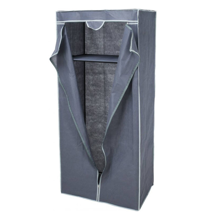 Well home armario de lona en color gris oscuro de 75x46x160 cm ideal para la organización