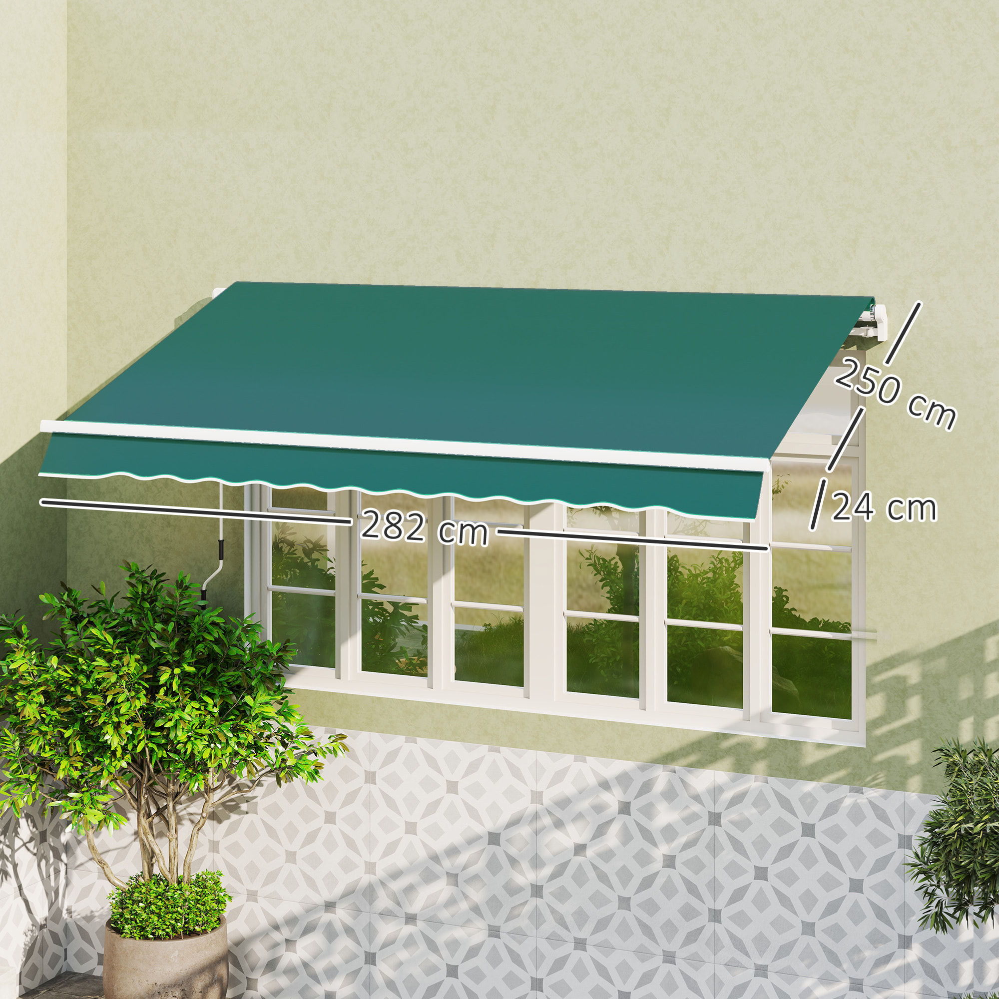 Techo de Repuesto para Toldo 282x250 cm, Lona para Toldo con Protección UV 50+, Impermeable, Tela de Repuesto para Patio, Terraza, Jardín, Balcón, Verde
