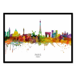Affiche - Paris France Skyline (Colored Version) - Michael Tompsett