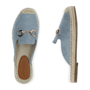 Espadrillas celeste in microfibra