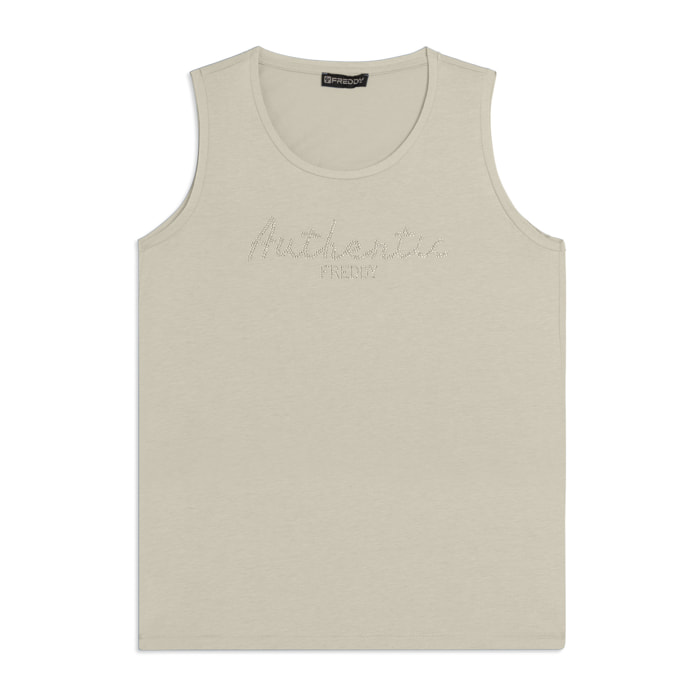 Canotta "Authentic" con logo FREDDY in strass