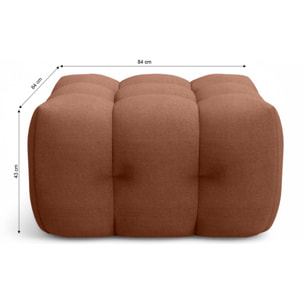 Pouf capitonné en tissu chenille - CESTER