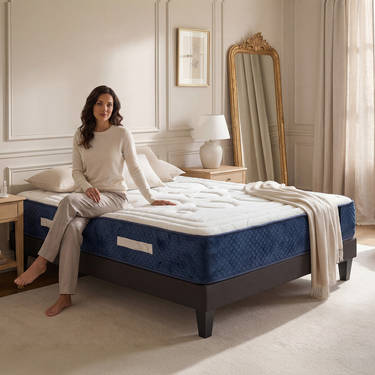 Matelas Hybride Dolce Vita, Ressorts Ensachés & Mémoire de fome, Soutien Ferme, 28 cm, Limite les Points de Pression