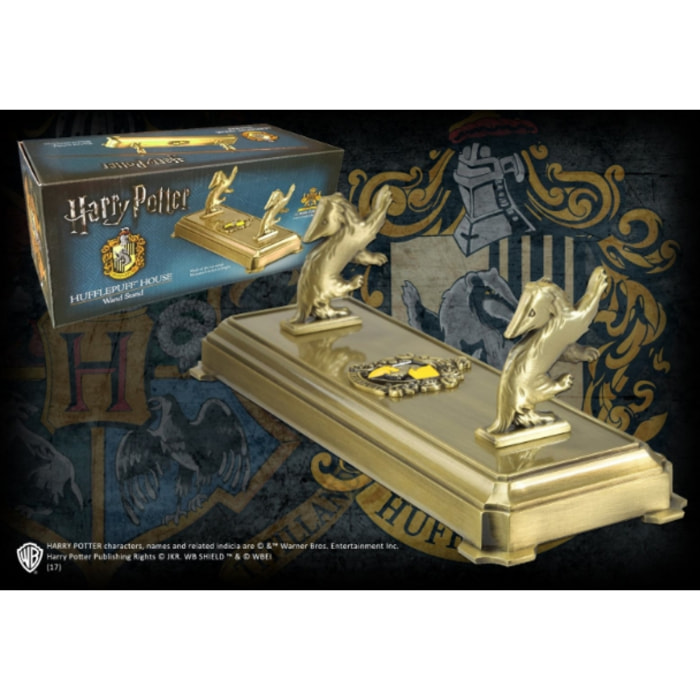 Harry Potter Porta Bacchetta Con Stemma Tassorosso 20 x 7 x 7 cm Noble Collection