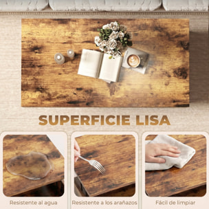 Mesa de Centro Elevable, Mesa de Café para Salón con Compartimento Oculto, Patas de Acero para Sala de Estar, Comedor, 95x50x40 cm, Marrón Rústico