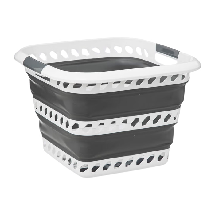 Panier à linge rétractable 40L - Gris