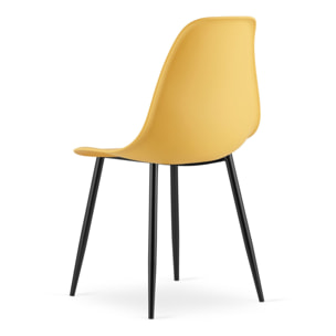Sedia moderna Wat senape con gambe nere