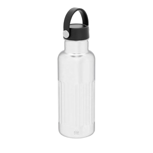 Bidón térmico en Acero Inox Reciclado de doble pared y 500 ml de capacidad. Exterior en acabado biselado mate. Incluye tapón a rosca con asa.
