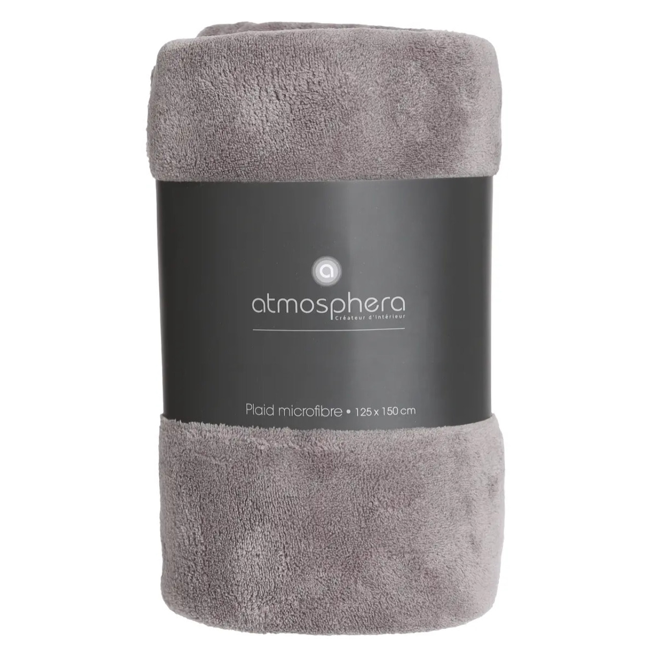 Plaid microfibre gris 125x150cm