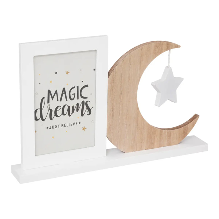 Cadre photo enfant "Lune" blanc 10x15cm