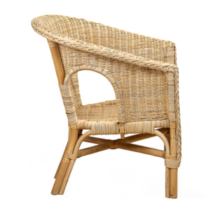 Fauteuil de jardin pour enfant en rotin naturel tressé - VIVIA