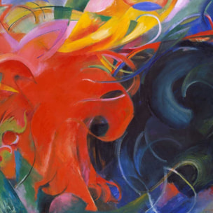 Tableau d'art classsique Fighting forms par Franz Marc Tableau alu Dibond