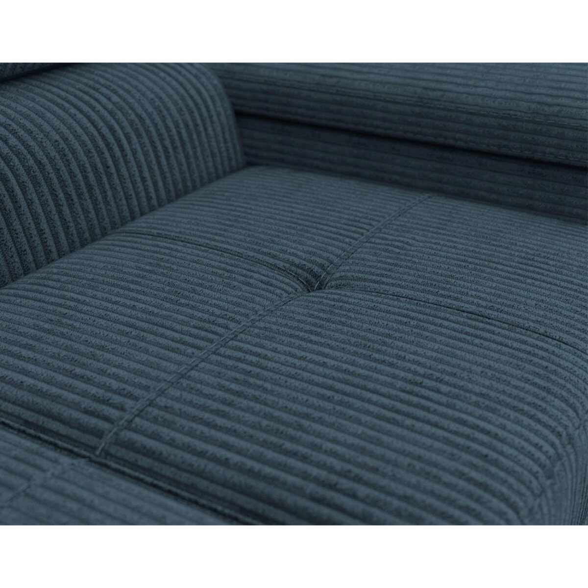 Pablo - canapé droit 2 places avec têtières ajustables - en velours côtelé - Bleu