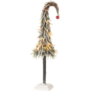 J-Line décoration sapin De Noël Bonnet Neige - plastique - vert/rouge - large- LED