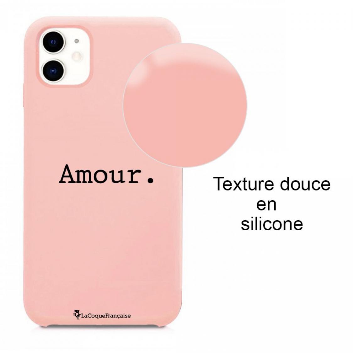 Coque iPhone 11 Silicone Liquide Douce rose pâle Amour La Coque Francaise.