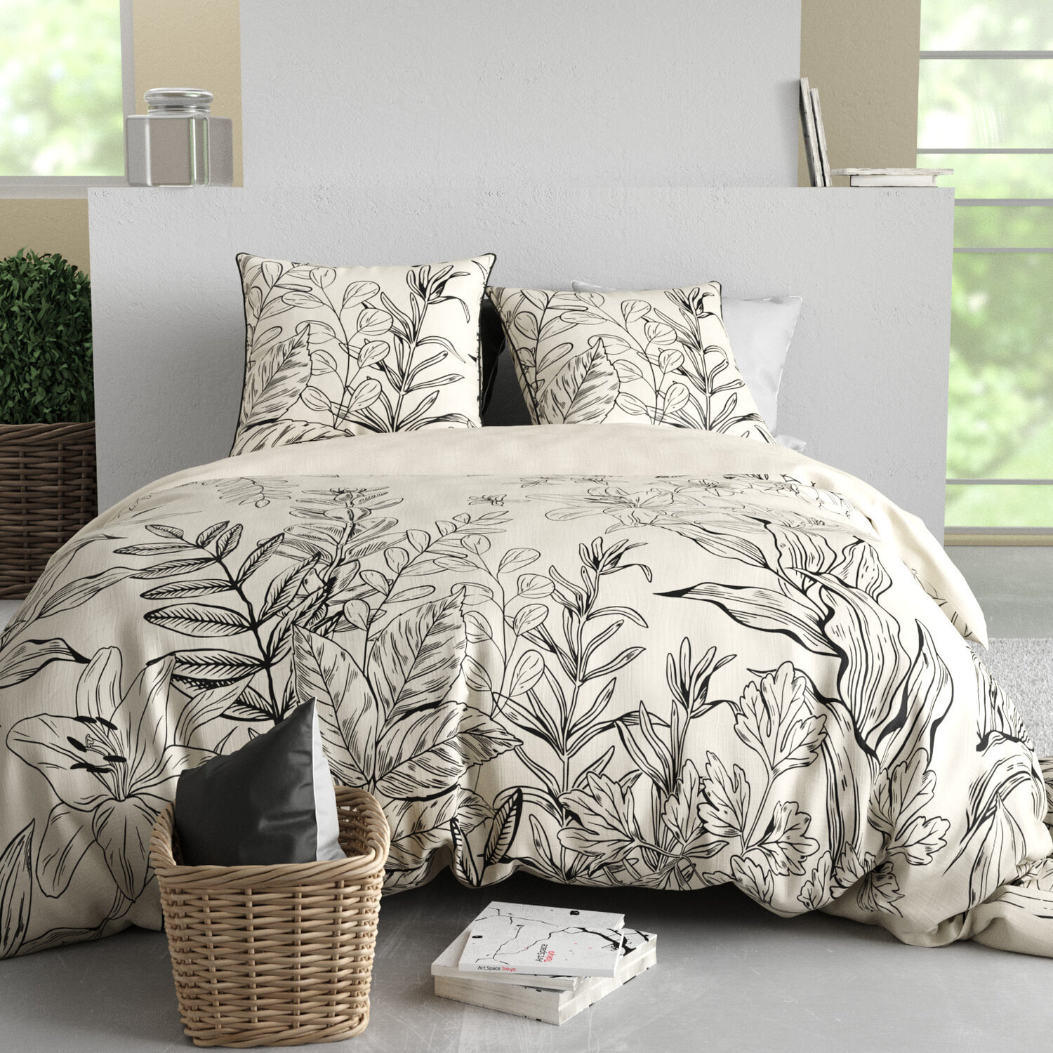 Parure housse de couette imprimé 100% coton - thais