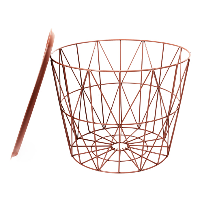 Table Filaire Metal Terracotta Diametre 50cm