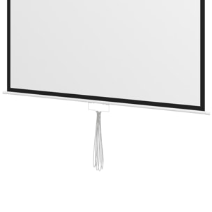 Pantalla de Proyector Manual 99 Pulgadas Pantalla de Proyección Portátil Formato 1:1 para Interior y Exterior Cine en Casa Patio 178x178 cm Blanco