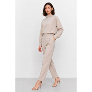 Kocca - Pantalone da donna a vita alta con pieghe in viscosa Donna