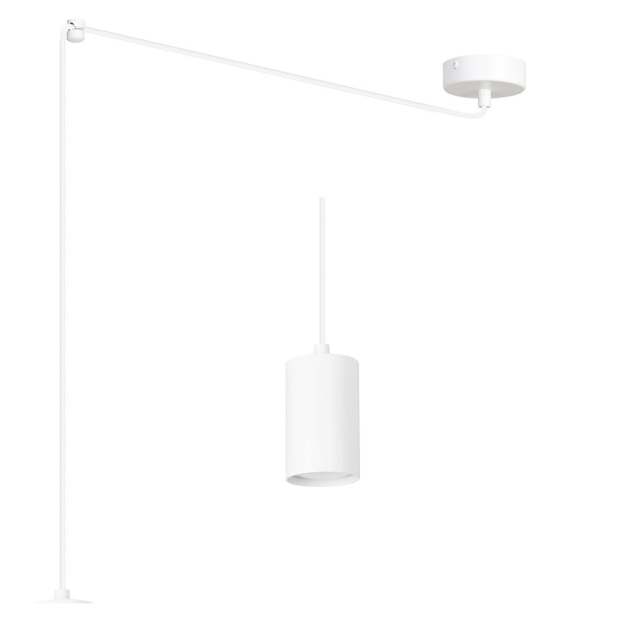 Lampada a sospensione TRAKER in acciaio bianco opaco