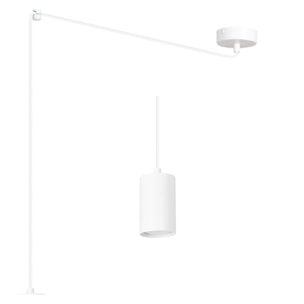 Lampada a sospensione TRAKER in acciaio bianco opaco