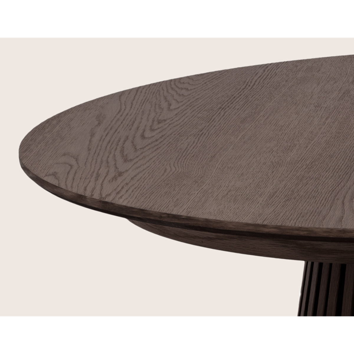 Freya - table à manger ronde extensible - effet bois foncé - 4 à 8 personnes - Marron