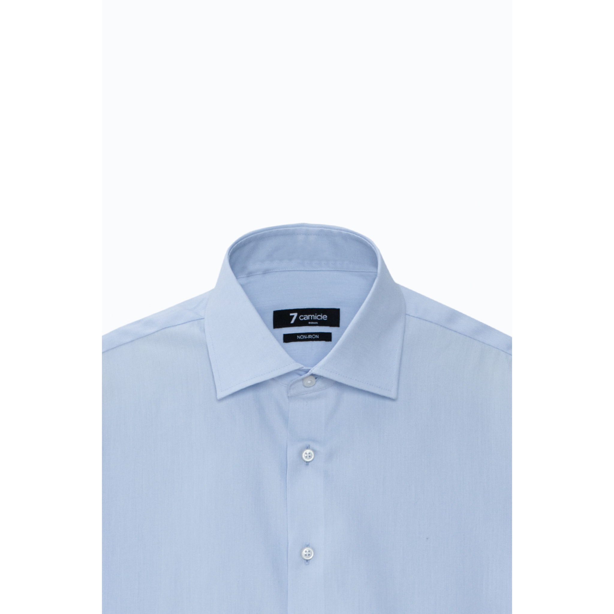 Camicia Uomo 1 Bottone Francese Taylor Fit Twill Unito Celeste