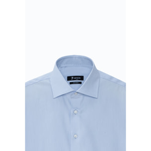 Camicia Uomo 1 Bottone Francese Taylor Fit Twill Unito Celeste