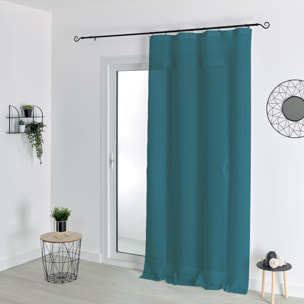 Voilage à anneaux noirs amovibles - Bleu Paon